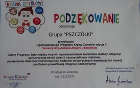 Grafika przedstawia kolorowy napis "Podziękowanie"