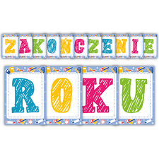 Kolorowy napis "Zakończenie roku".